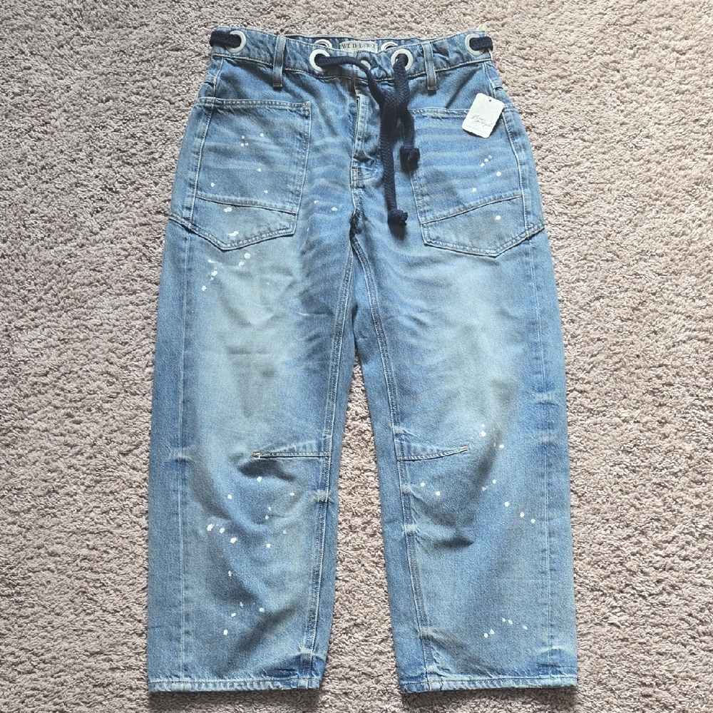 We The Free FREE PEOPLE Moxie Low Slung pull on Barrel Jeans